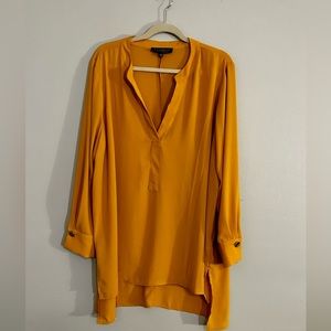 Eloquii Mustard/yellow notch collar tunic/top/blouse, size 18